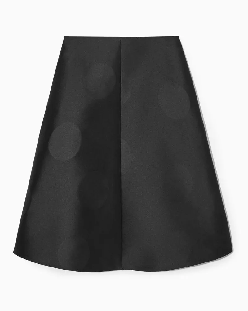 COS Midirock Aus Taft Mit Polka-Dots Schwarz