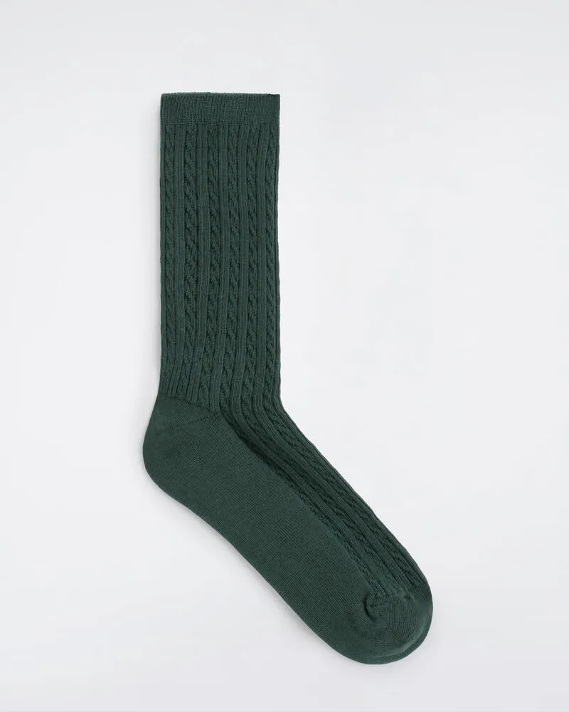 COS Cable-Knit Socks Grün
