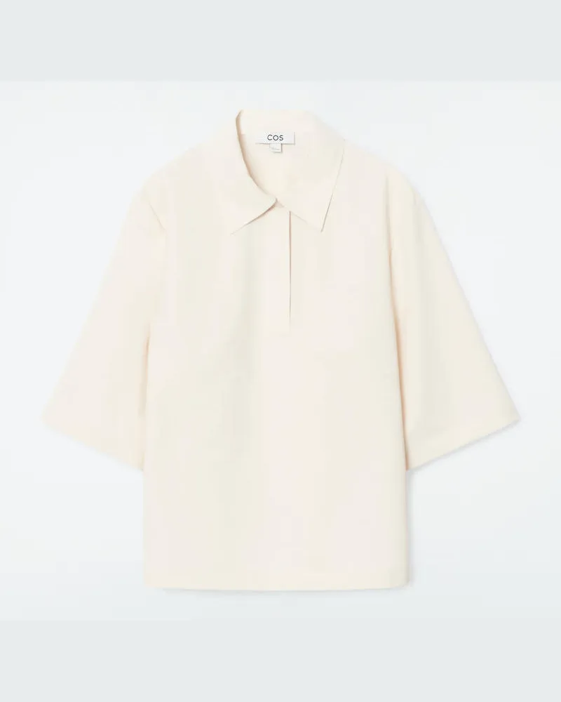 COS Schlichtes Poloshirt Aus Baumwolljersey Beige