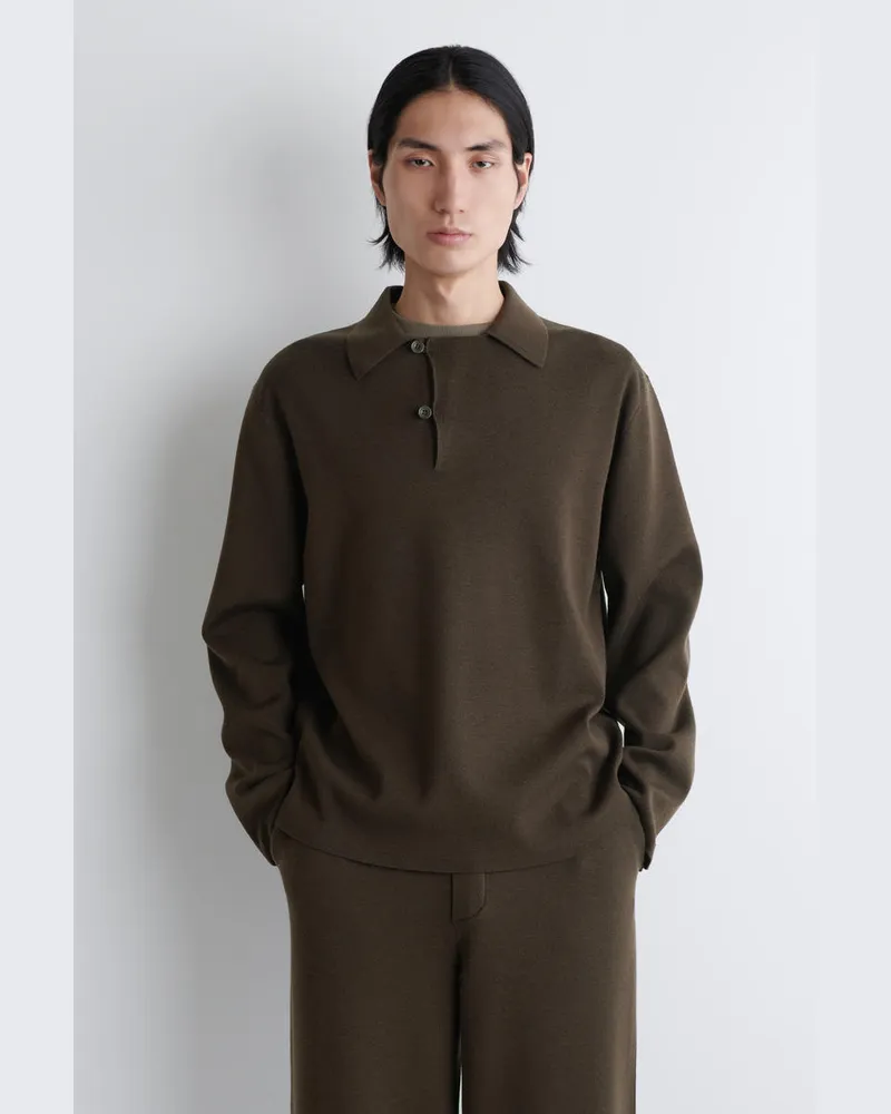 COS Polopullover Aus Wolle Braun
