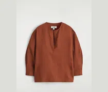 Voluminöse Leinenbluse