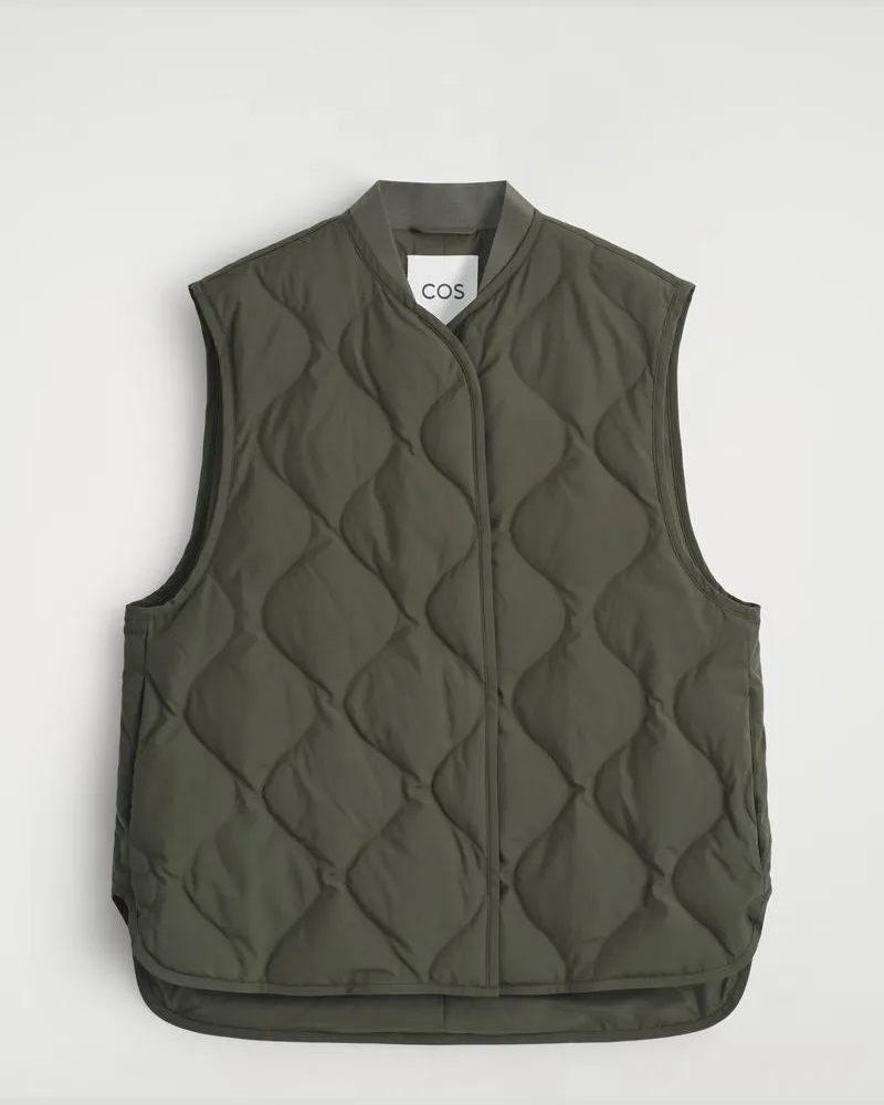 COS Oversized-Steppweste Mit Daunenfüllung Grün