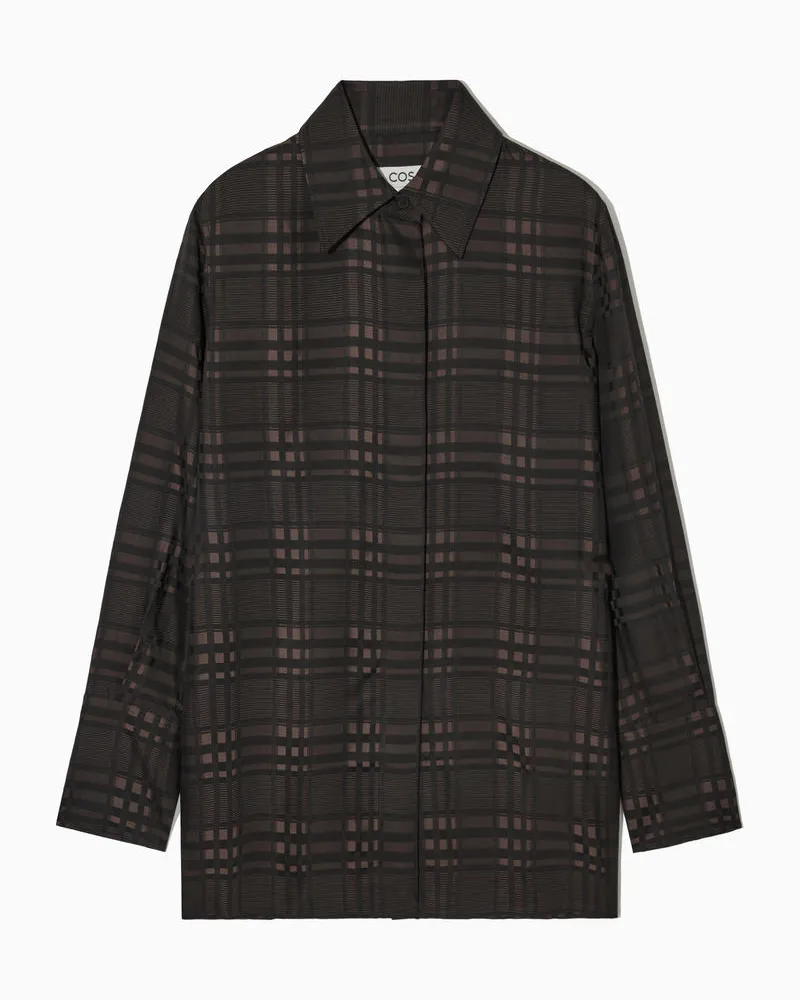 COS Kariertes Hemd Aus Jacquard Schwarz