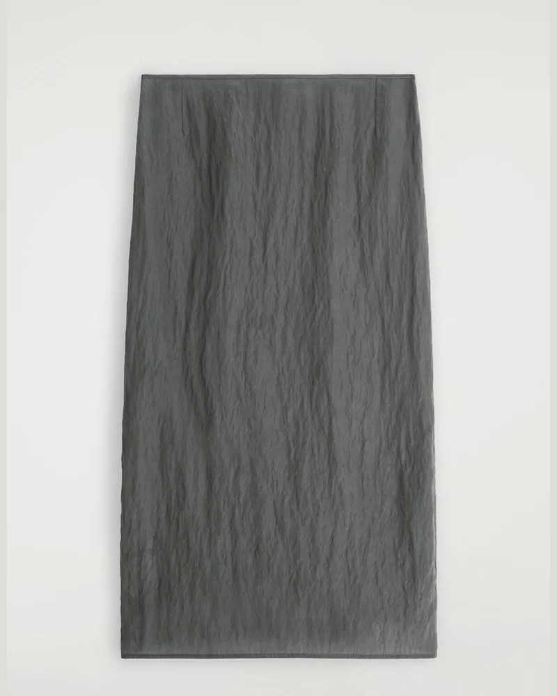 COS Bleistiftrock Aus Satin In Knitteroptik Grau