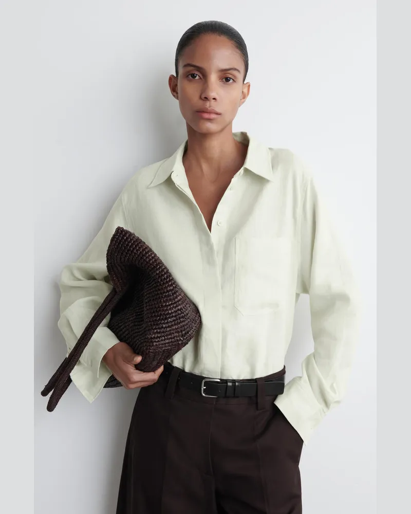 COS Oversized-Hemd Aus Leinen Grün