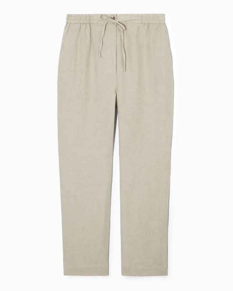 COS Leinenhose Mit Barrel-Bein Beige