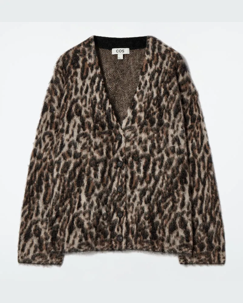 COS Strickjacke Aus Mohair-Mix Mit Leopardenmuster Braun