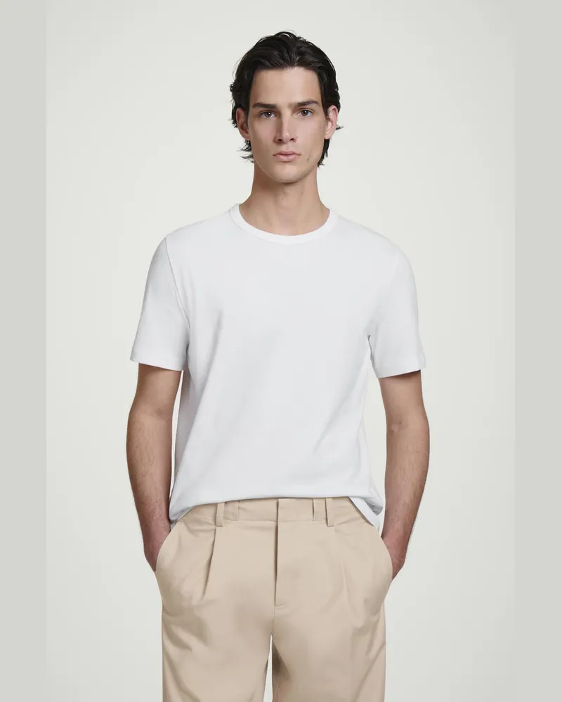 COS T-Shirt Aus Gebürsteter Baumwolle Weiß