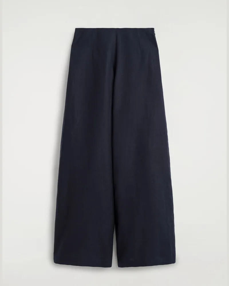 COS Leinenhose Mit Weitem Bein Blau