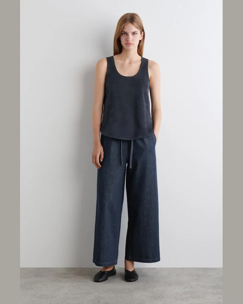COS Verkürzte Hose Aus Denim Mit Weitem Bein Blau