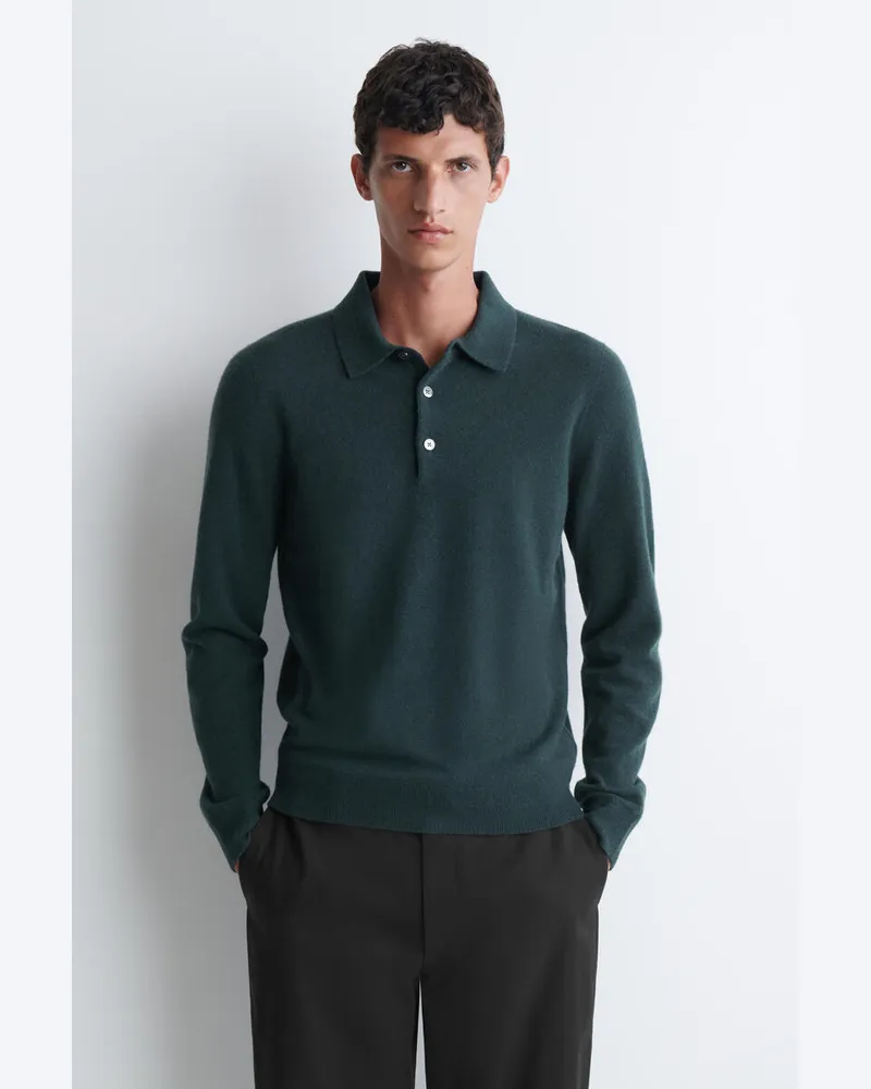 COS Polopullover Aus Reinem Kaschmir Grau