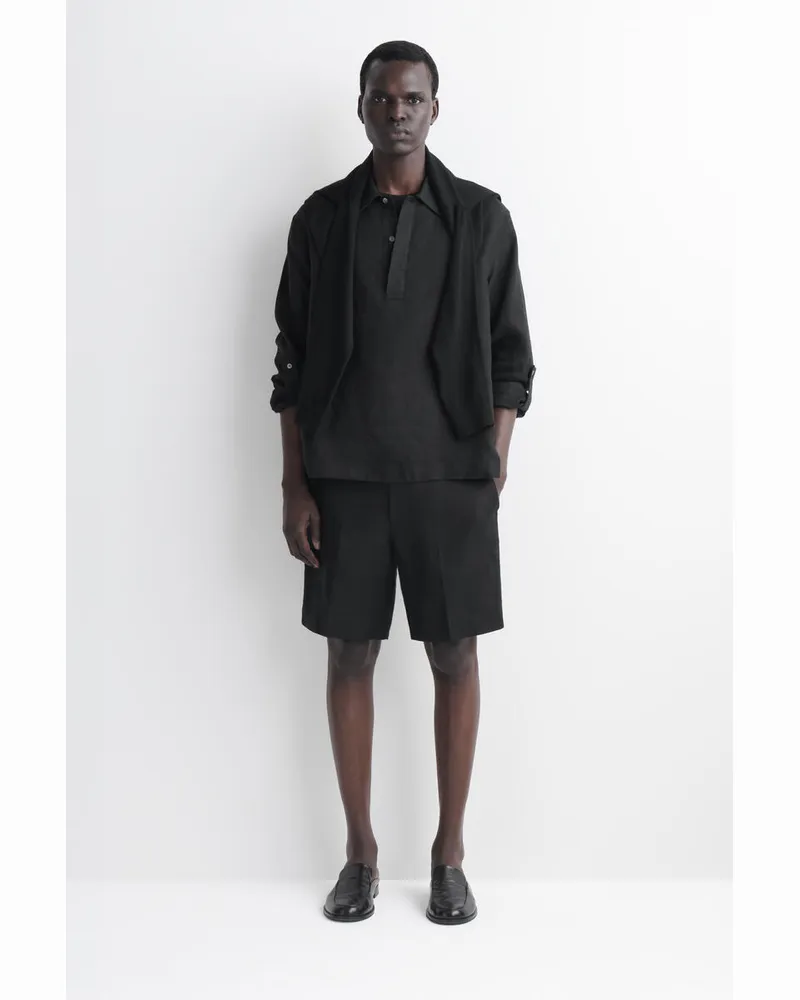 COS Elegante Leinen-Shorts Schwarz