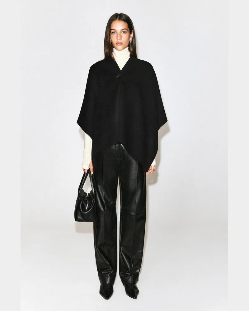 COS Cape Aus Doubleface-Woll-Mix Schwarz