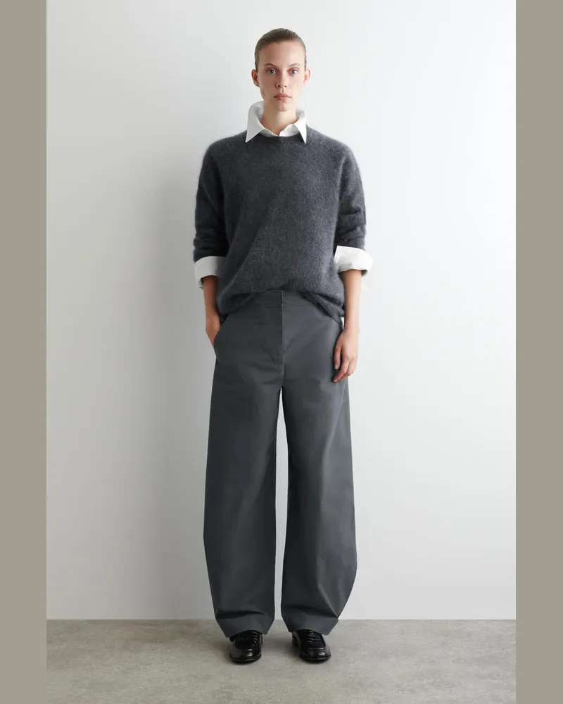 COS Hose Aus Pima-Baumwolle Mit Barrel-Bein Grau