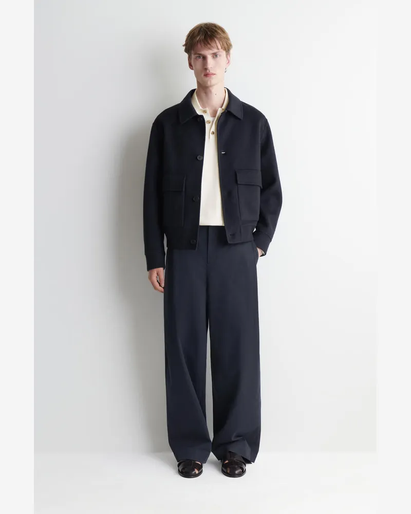 COS Bomberjacke Aus Doubleface-Woll-Mix Blau