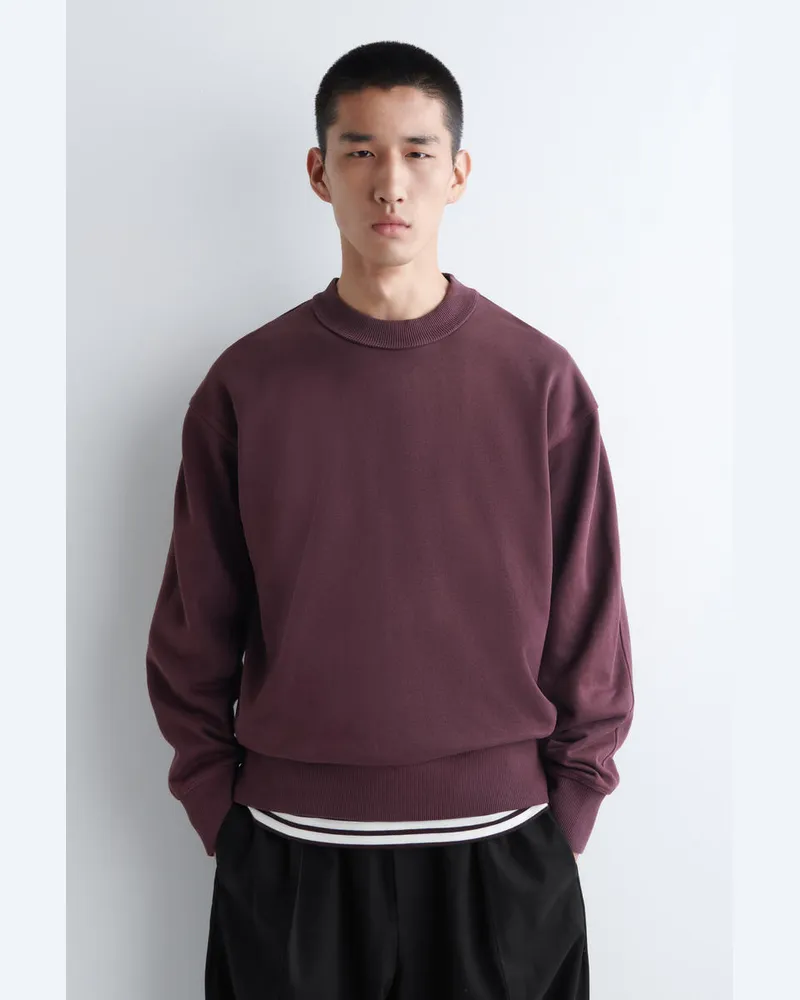 COS Lockeres Sweatshirt Aus Vorgewaschener Baumwolle Rot