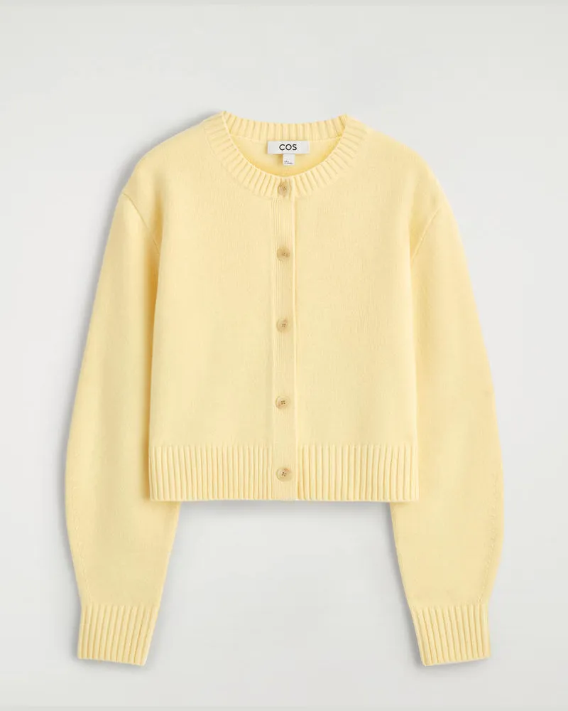 COS Strickjacke Aus Merinowolle Gelb