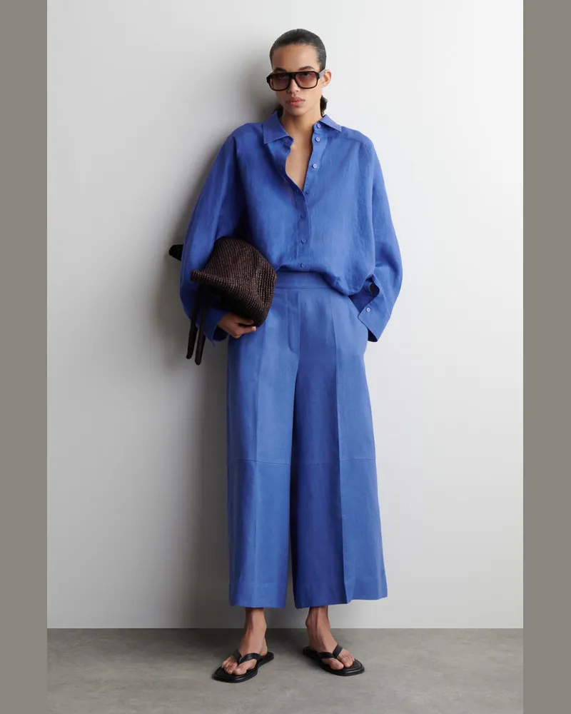 COS Culottes Aus Leinen Blau