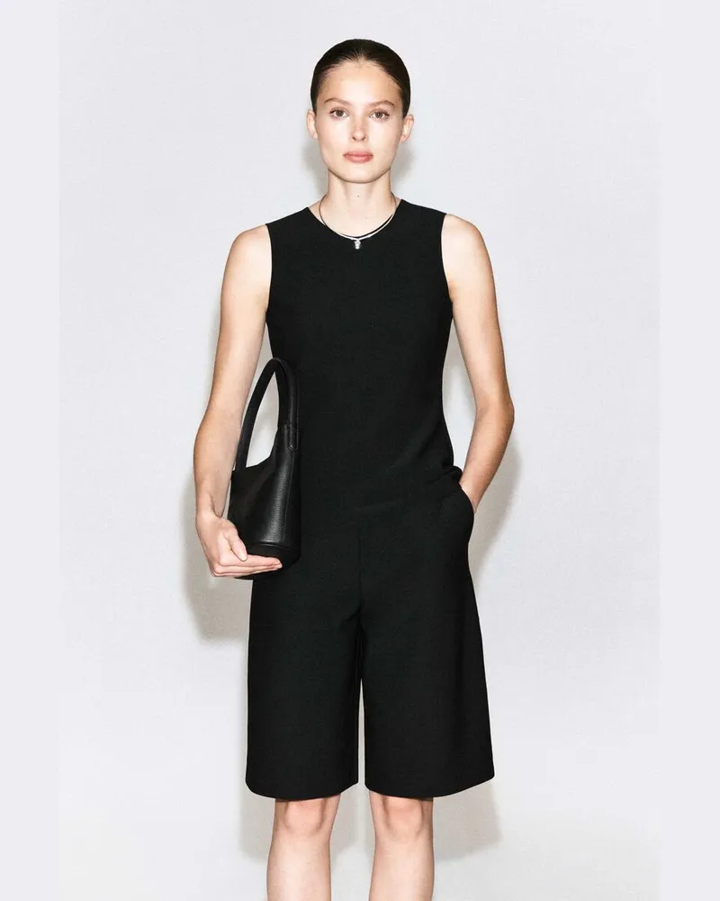 COS Tanktop Aus Crêpe Schwarz
