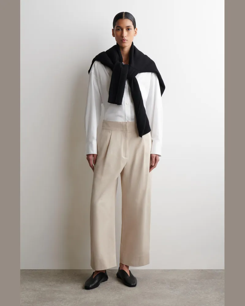 COS Verkürzte Ballonhose Aus Baumwolle Beige