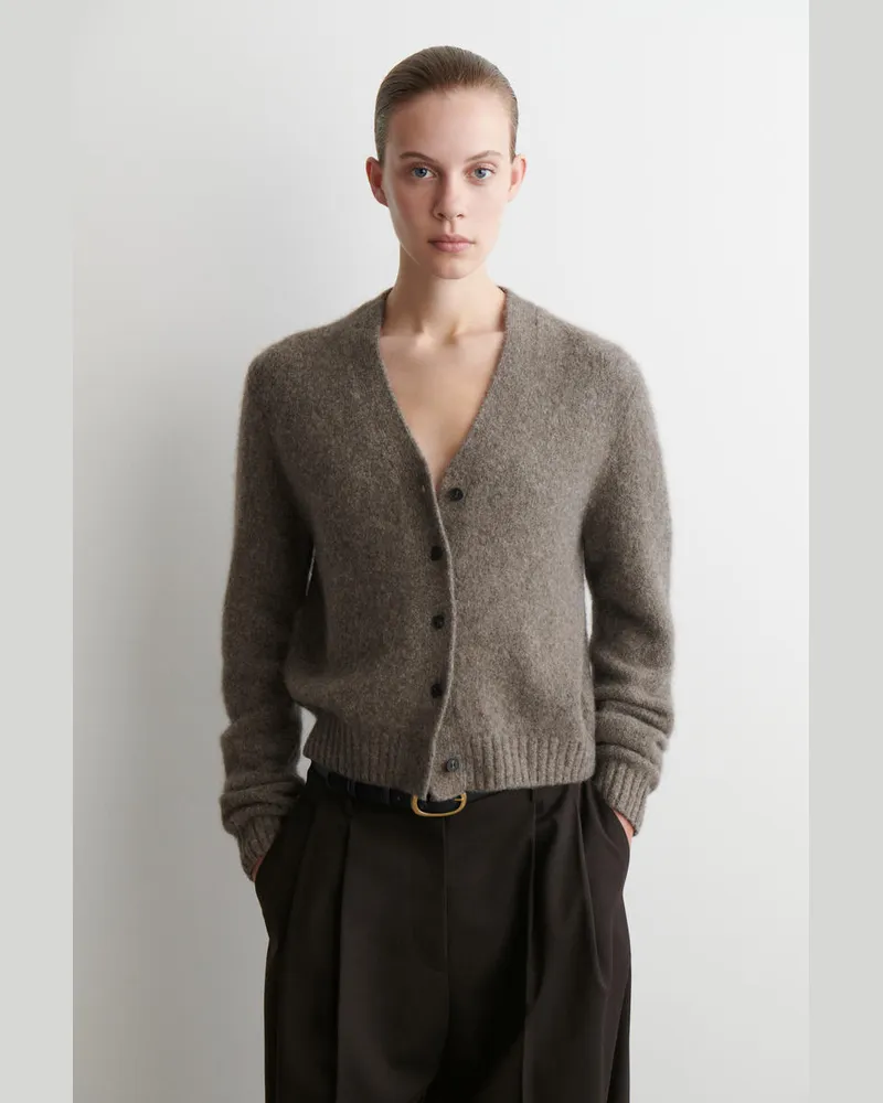 COS Verkürzte Strickjacke Aus Alpaka-Mix Beige