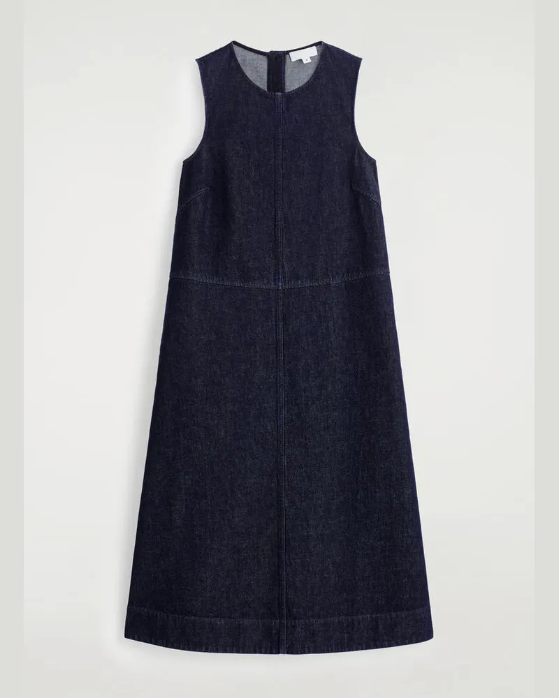 COS Midikleid Aus Denim In A-Linie Blau