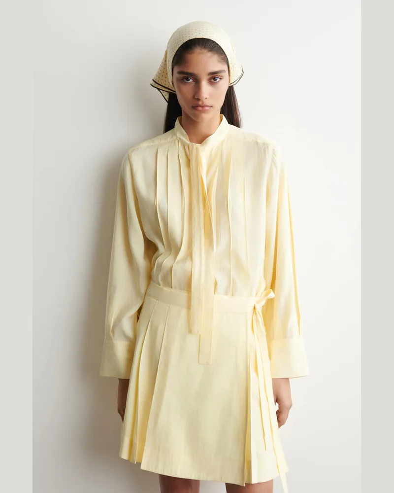 COS Bluse Mit Schleifendetail Und Falten Gelb