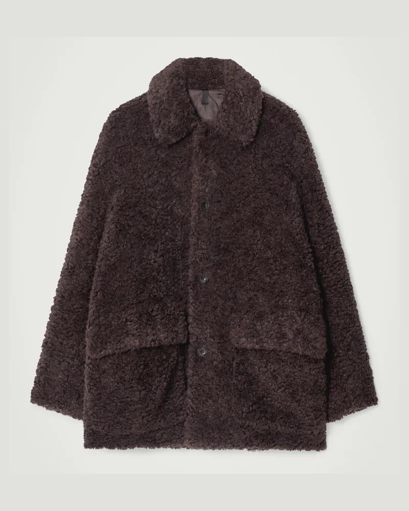 COS Gefütterte Teddyjacke Braun