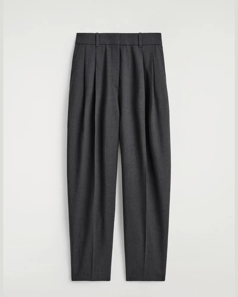 COS Hose Aus Woll-Mix Mit Barrel-Bein Und Falten Grau