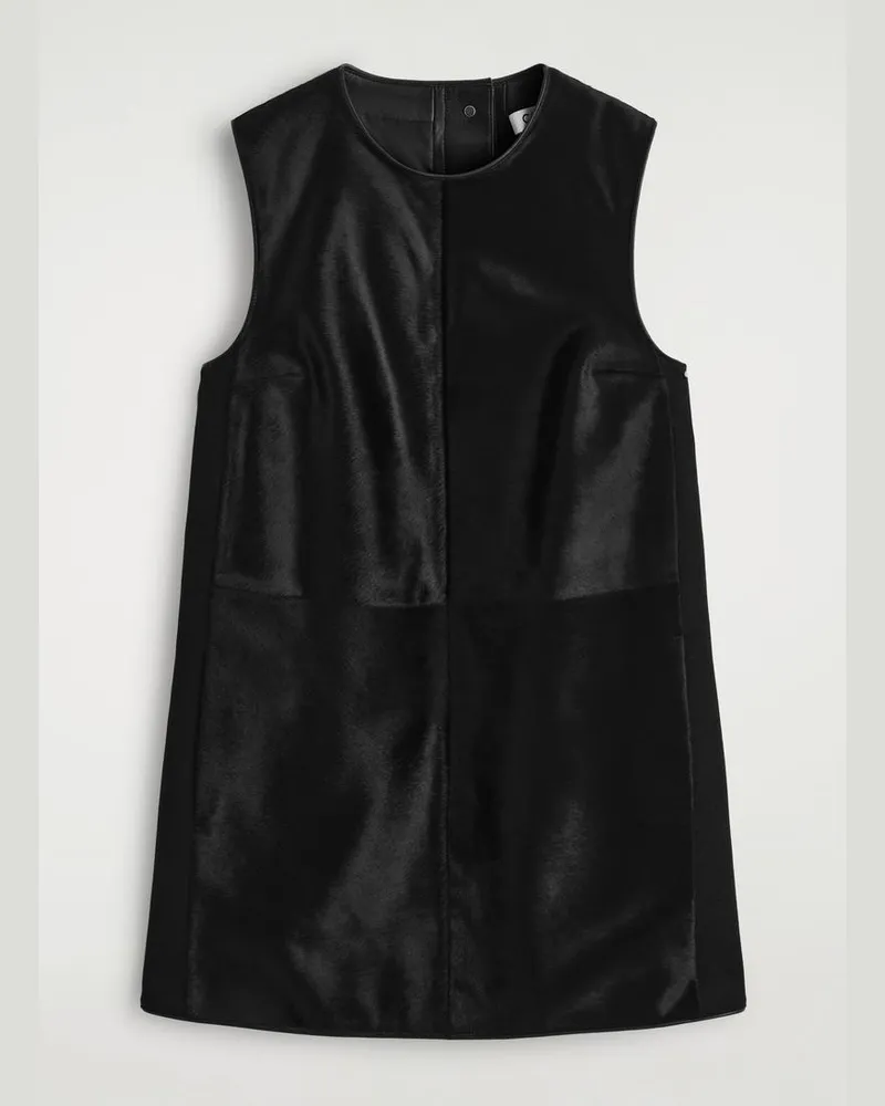 COS Minikleid Aus Ponyhaar Schwarz