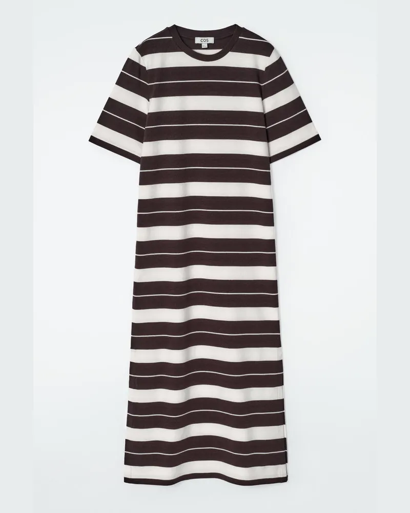 COS T-Shirt-Kleid Aus Baumwolle In Midilänge Weiß