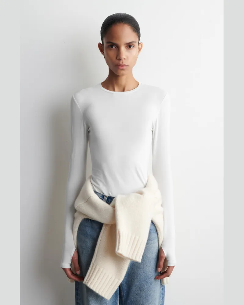 COS Langarmshirt Aus Baumwolle Weiß