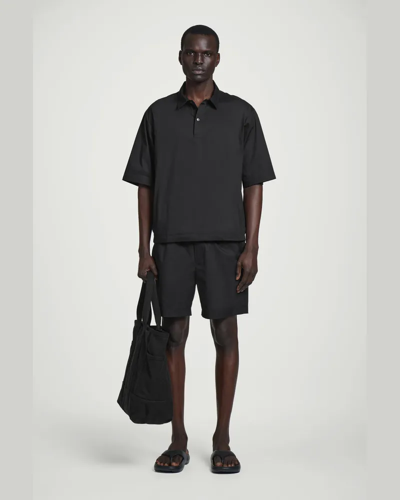 COS Shorts Aus Baumwoll-Mix Mit Elastischem Bund Schwarz