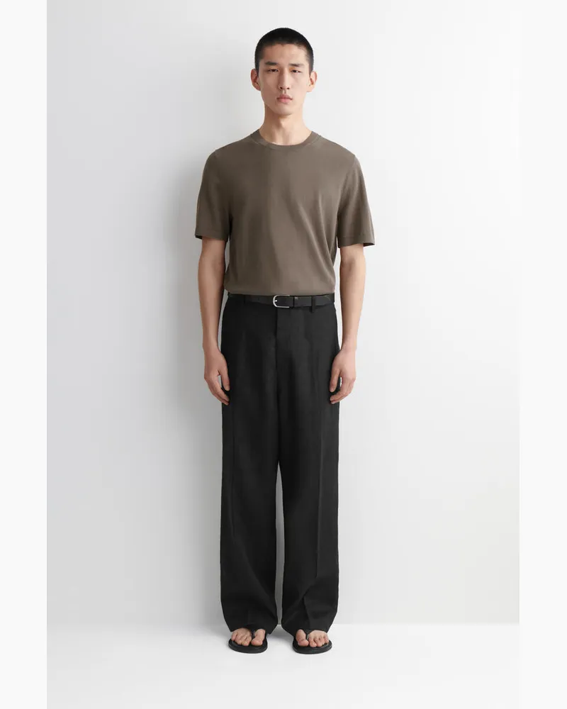 COS Flip-Flops Aus Leder Schwarz