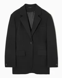 COS Taillierter Blazer Aus Woll-Mix Schwarz