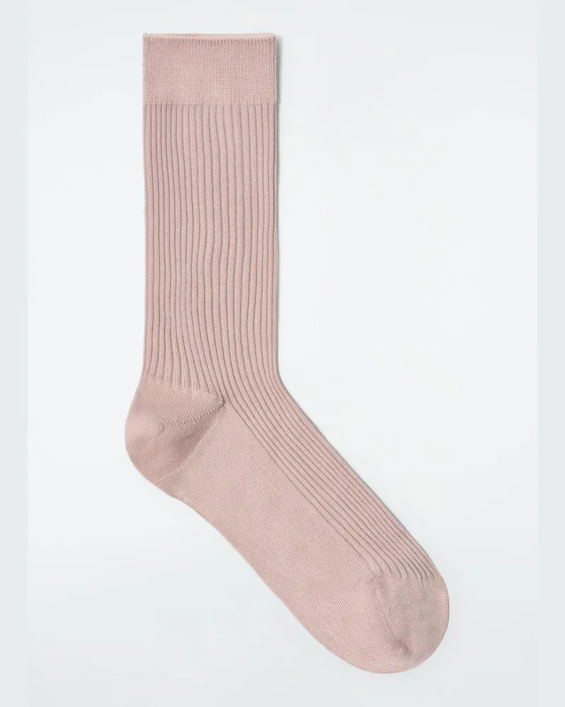 COS Gerippte Socken Aus Seide Orange
