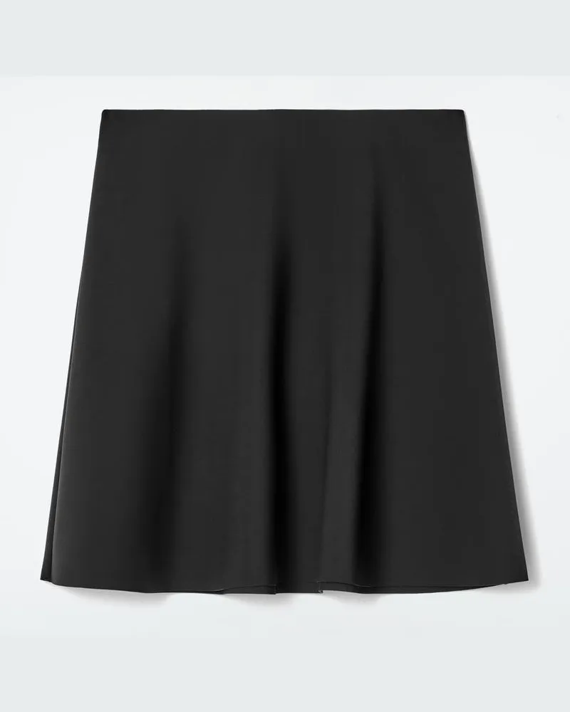 COS Minirock Aus Scuba In A-Linie Schwarz