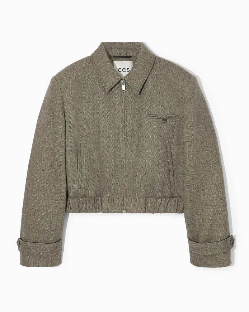 COS Wolljacke Mit Markanter Schulterpartie Braun