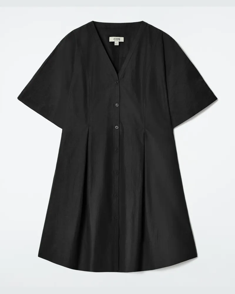 COS Minikleid In A-Linie Mit Falten Schwarz