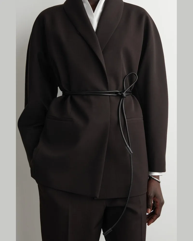 COS Ledergürtel In Kordeloptik Schwarz