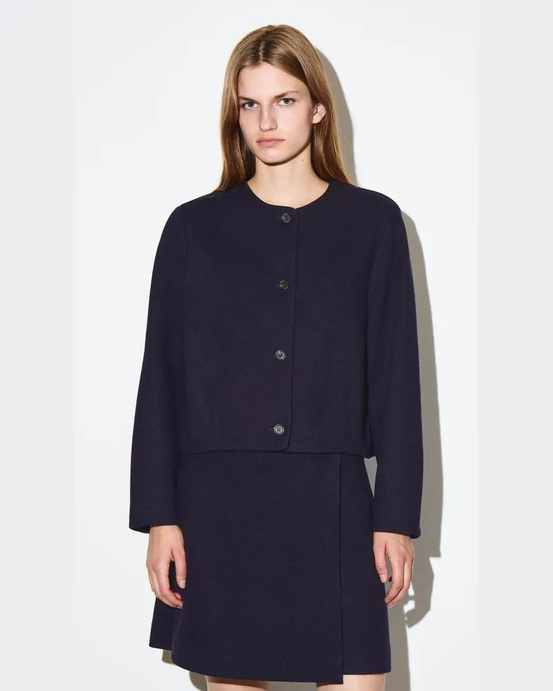 COS Strickjacke Aus Gekochter Merinowolle Blau