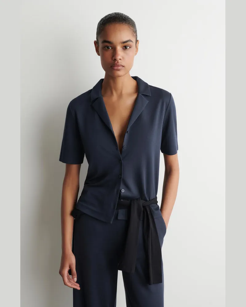 COS Hemd Aus Modal-Jersey Blau