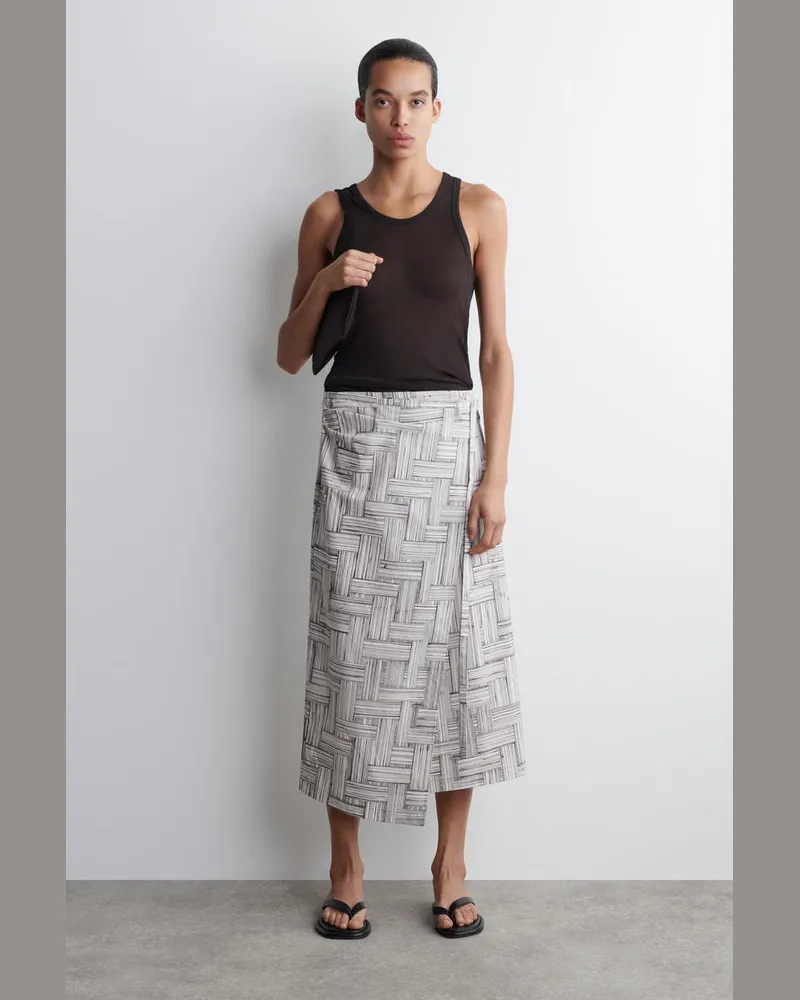 COS Wickelrock Aus Baumwolle Mit Print Beige