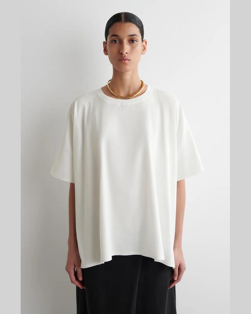 COS Oversized-T-Shirt Aus Seide Mit Fledermausärmeln Weiß