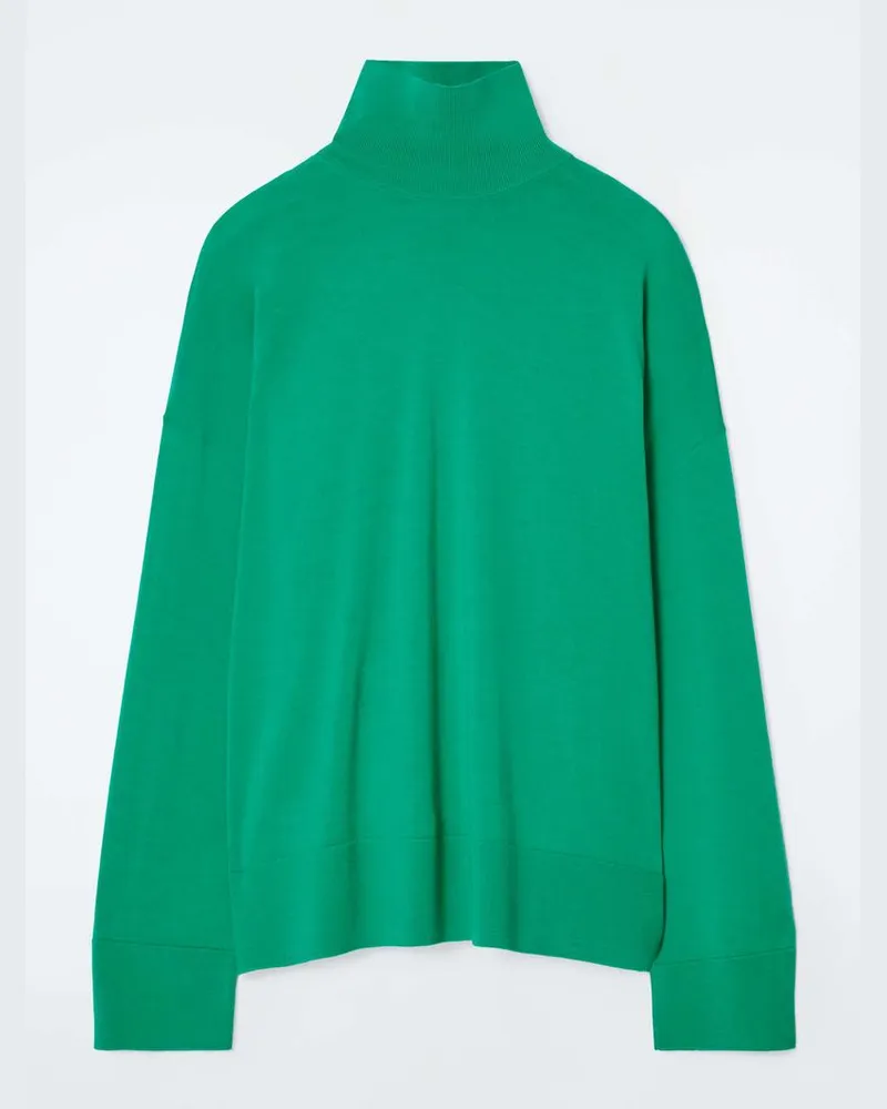 COS Rollkragenpullover Aus Merinowolle Grün
