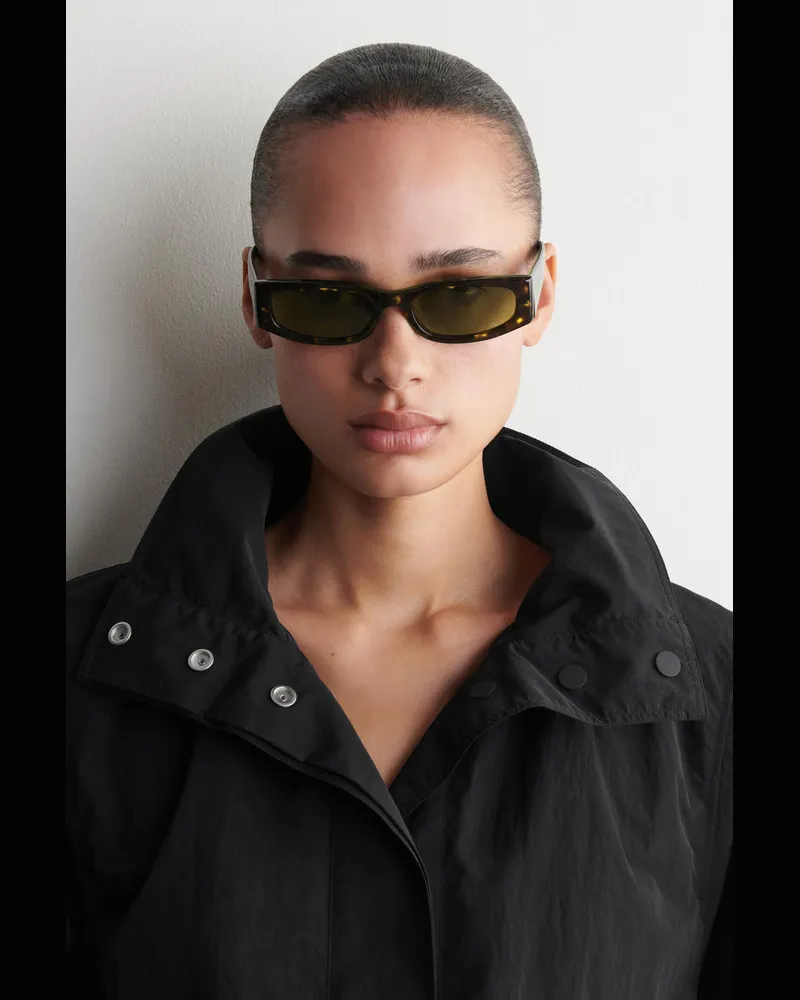 COS Schmale Rechteckige Sonnenbrille Braun