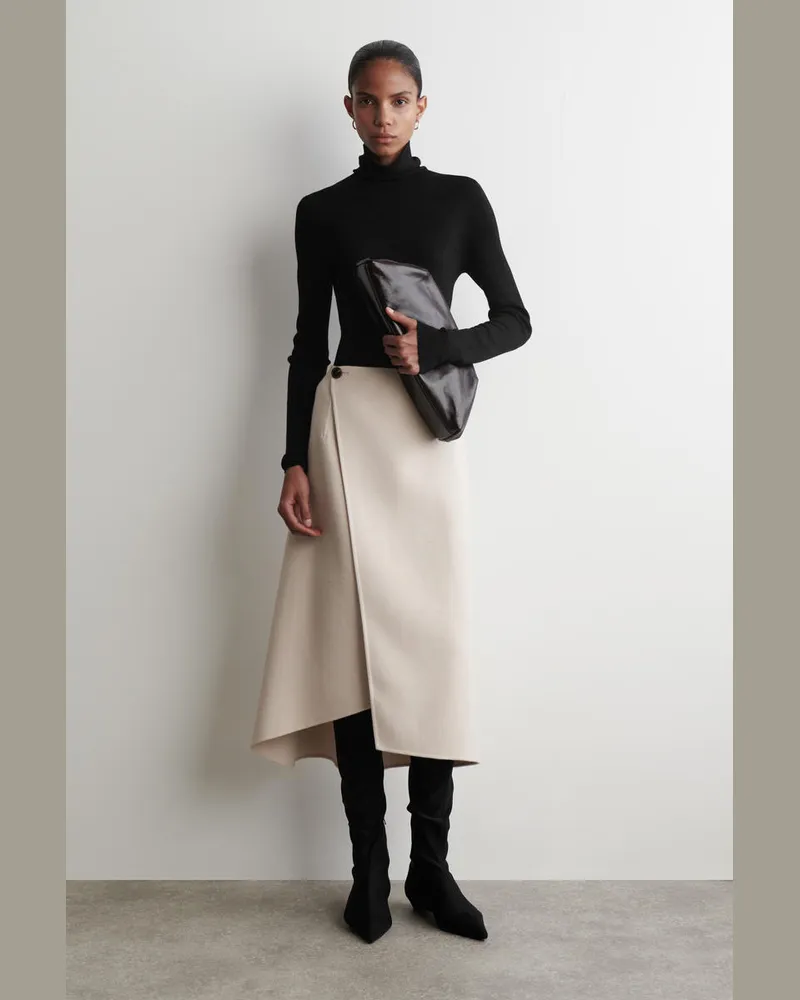 COS Wickelrock Aus Doubleface-Wolle Beige