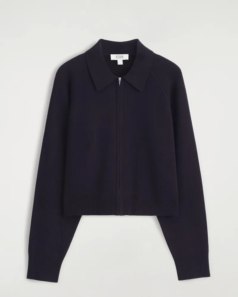 COS Strickjacke Aus Doubleface-Material Blau