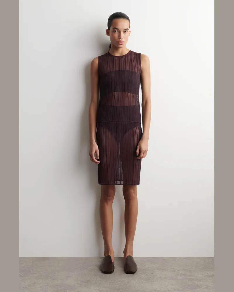 COS Transparenter Strickrock Mit Spitzendetails Braun