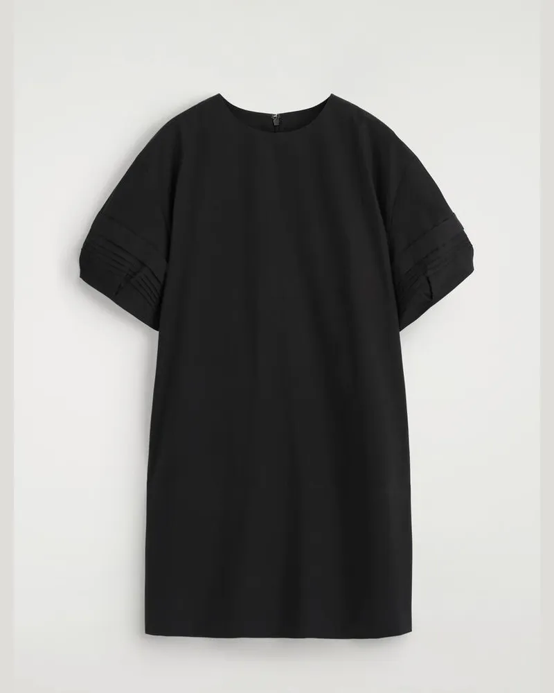 COS Minikleid Aus Baumwolle Mit Biesen Schwarz